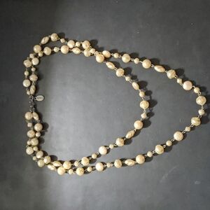 Julio Silver Tone Cream Faux Pearl Link Layered Statement Necklace